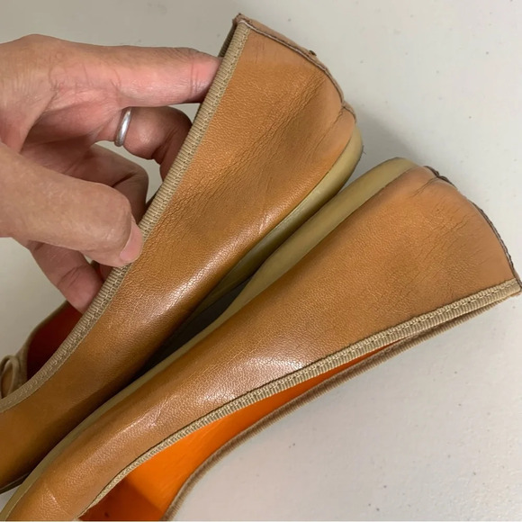 Brown Leather Flats with Bow - Picture 5 of 8